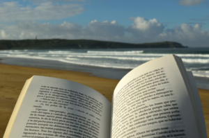 浜辺で読む洋書